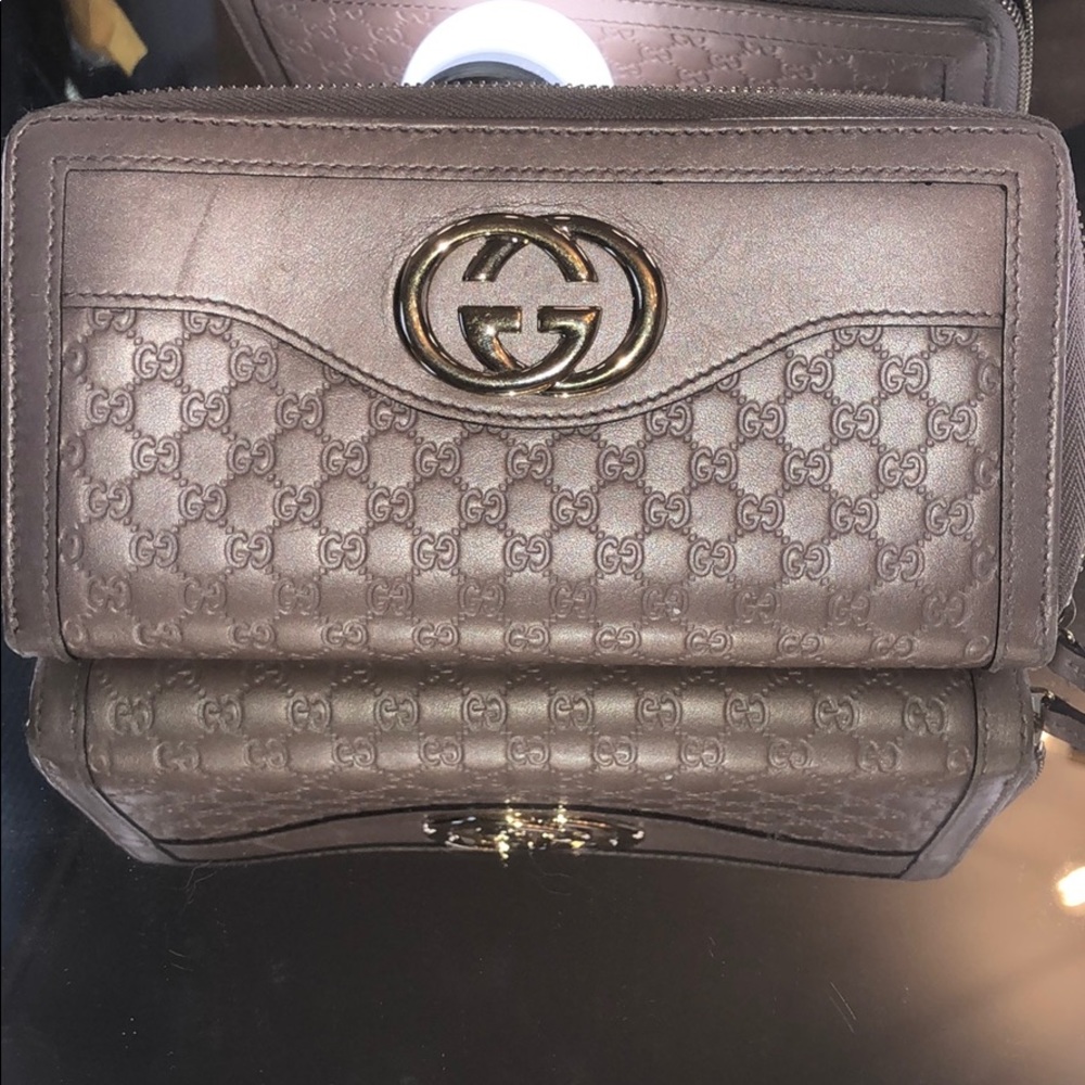 💥GUCCI print zipper wallet